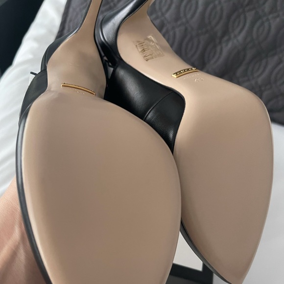 Gucci Sylvia web leather sling back pumps NEW! - Picture 4 of 8